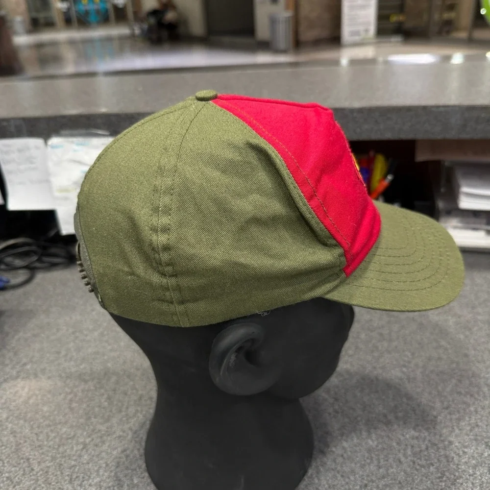 Boy Scouts of America Hat Boys OSFM Green Red Good Fleur-de-lis Snapback Cap